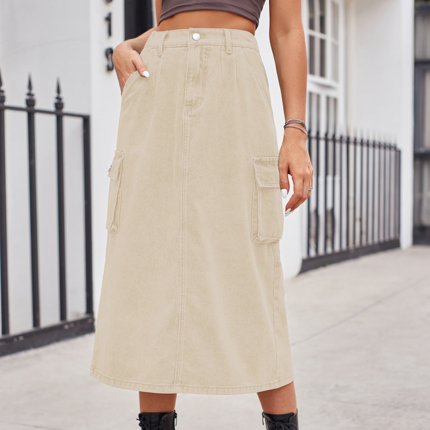 Versatile Denim Skirt for Work and Casual Wear