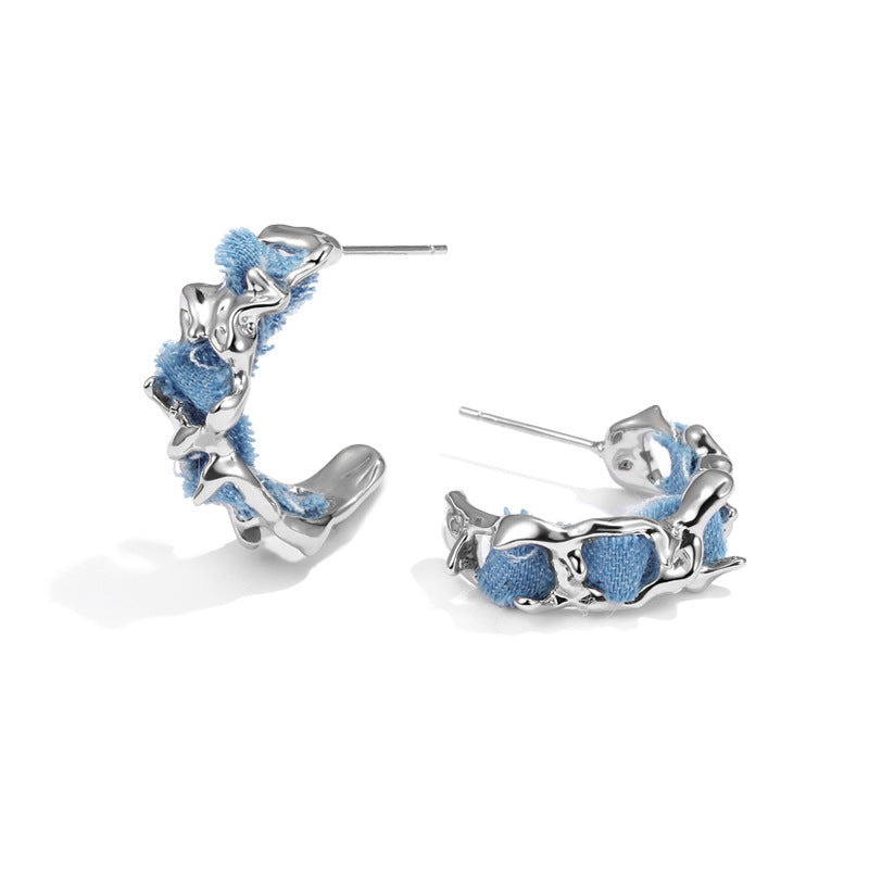 Retro C-Type Trendy Denim Stud Jewelry for Women
