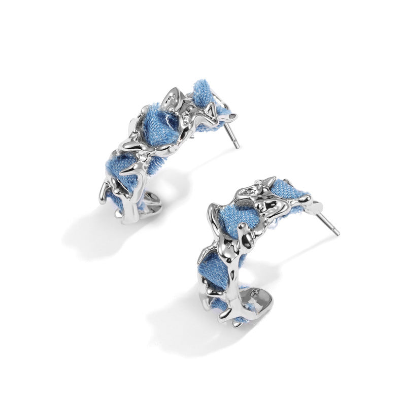 Retro C-Type Trendy Denim Stud Jewelry for Women