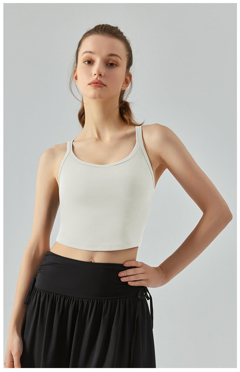 Frontal Arc Women's Hem Yoga Vest for Enhanced Workout Experience