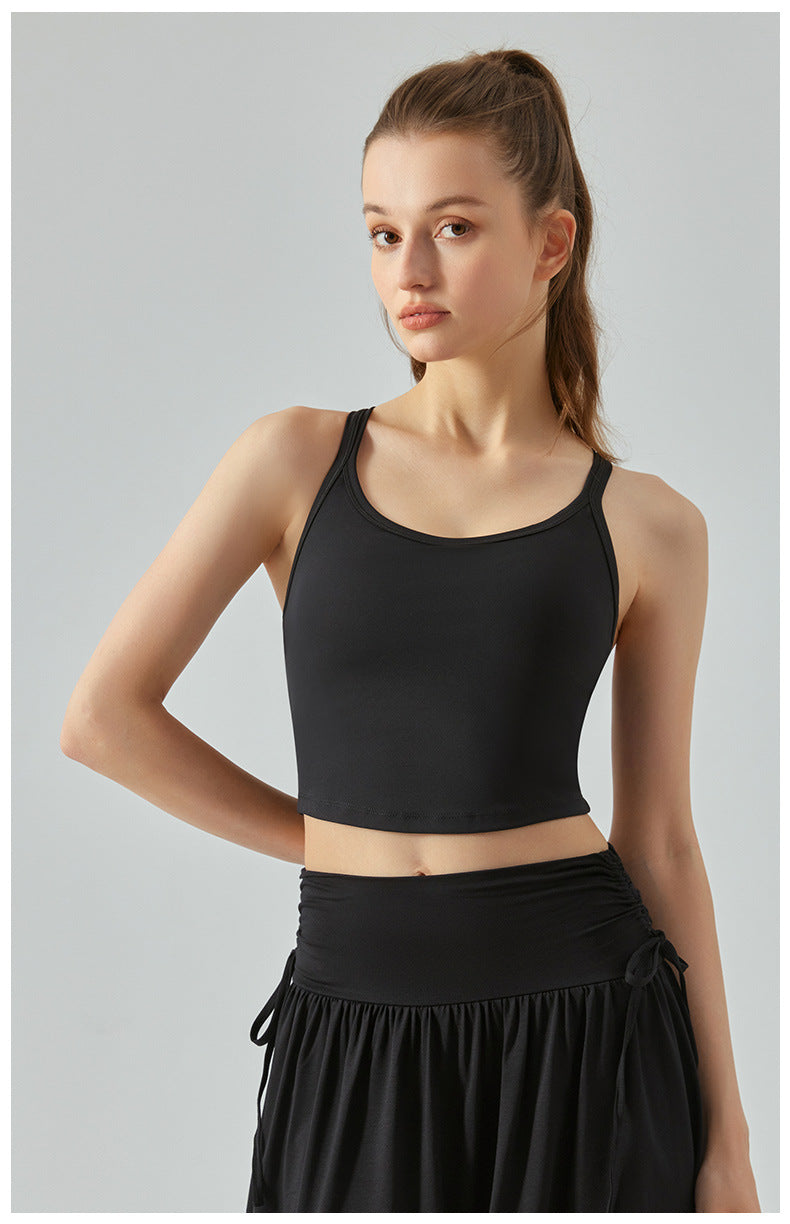 Frontal Arc Women's Hem Yoga Vest for Enhanced Workout Experience