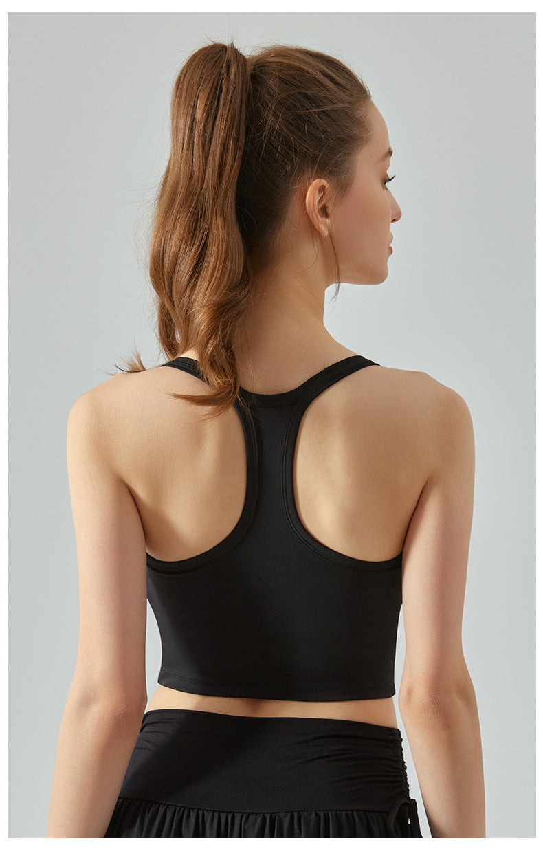 Frontal Arc Women's Hem Yoga Vest for Enhanced Workout Experience