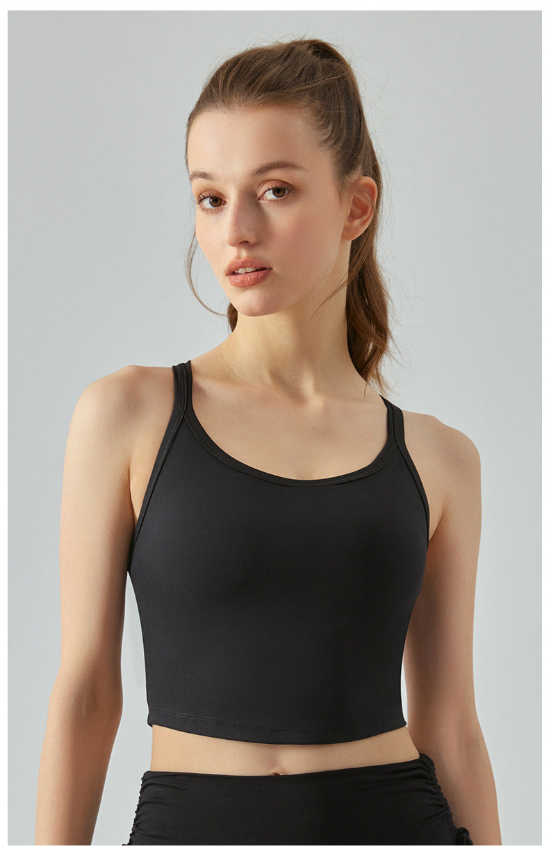Frontal Arc Women's Hem Yoga Vest for Enhanced Workout Experience