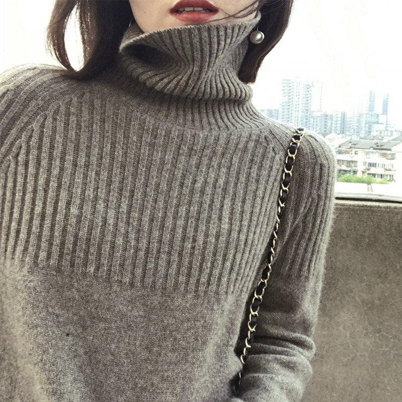 Turtleneck Sweater for Women | 100% Wool