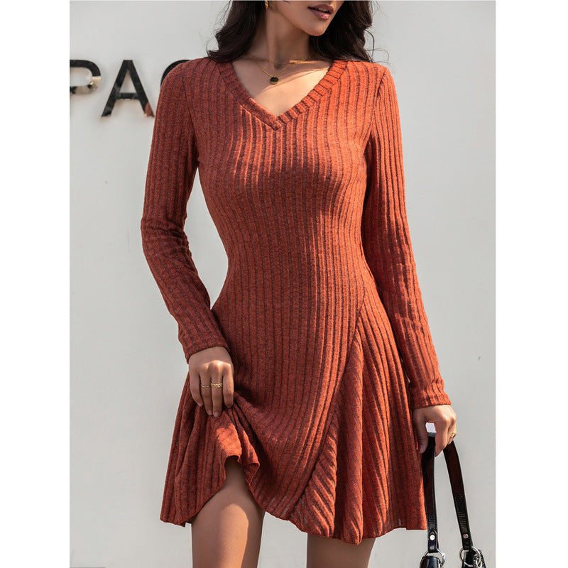 Long-sleeved Knitted Dress for Women