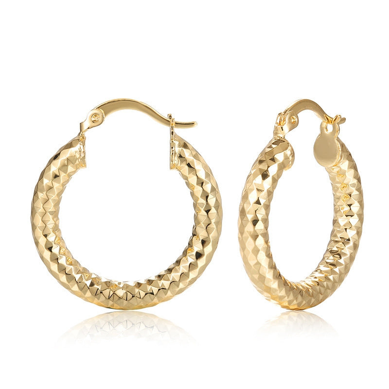 Elegant 18K Gold Original Design Women's Small Earrings