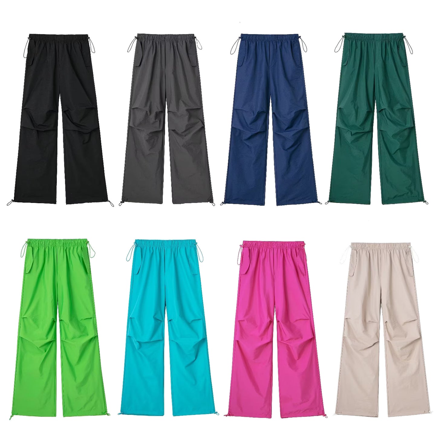 French Elastic Drawstring Fashion All-match Parachute Jogging Casual Trousers
