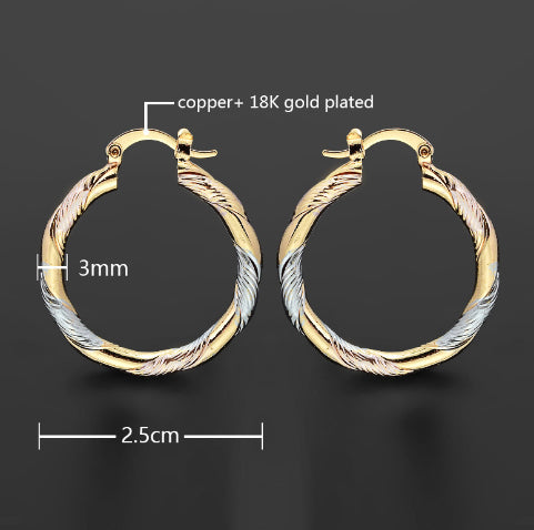 Elegant 18K Gold Original Design Women's Small Earrings