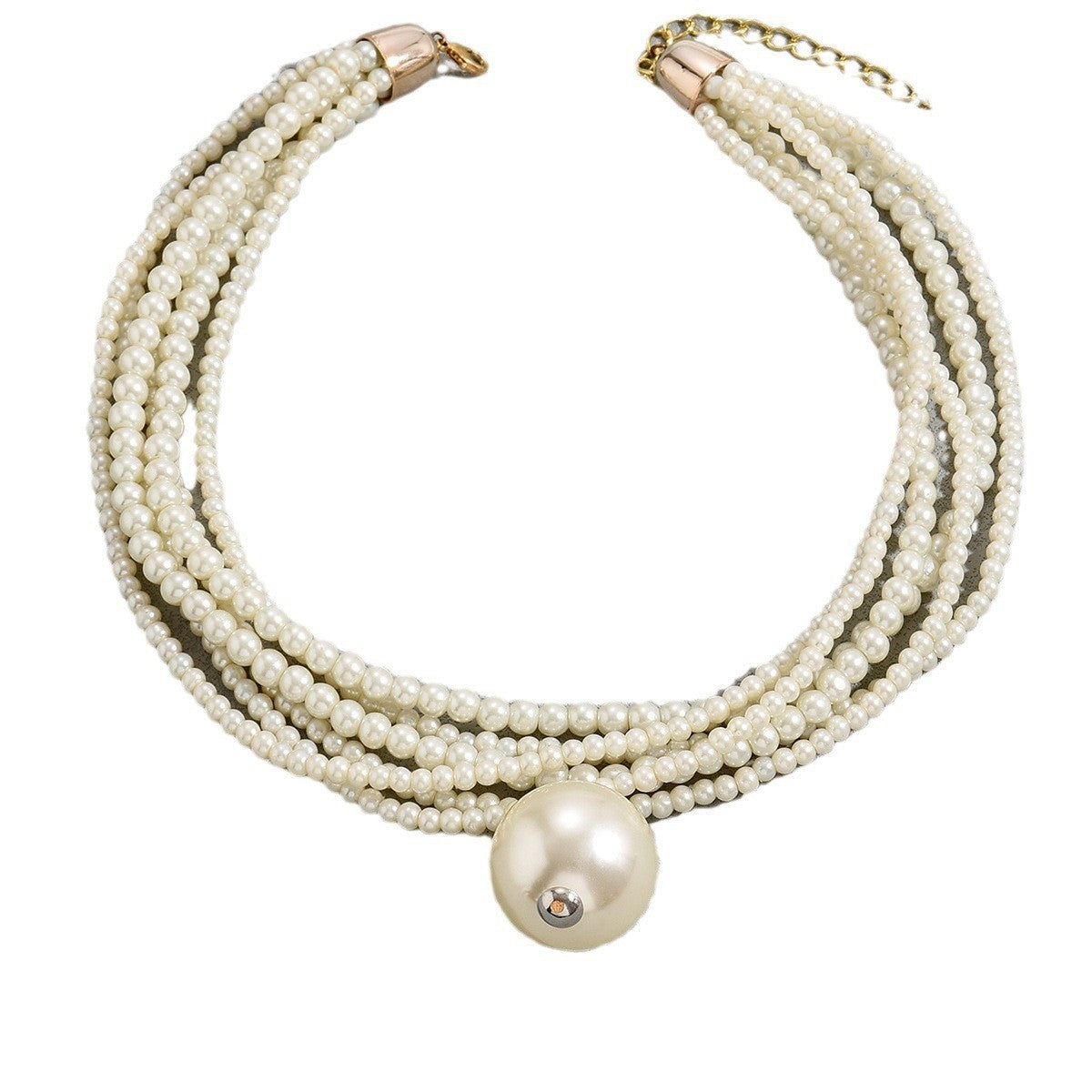 Fashion Multi-layer Necklace with Large Pearl Accent