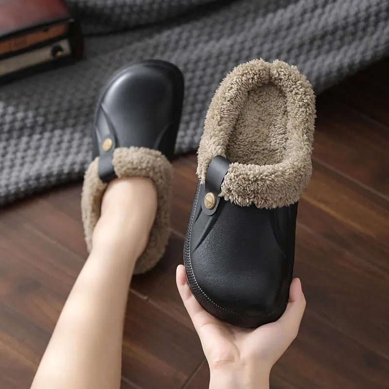 Fur Lined Waterproof Clogs Slippers