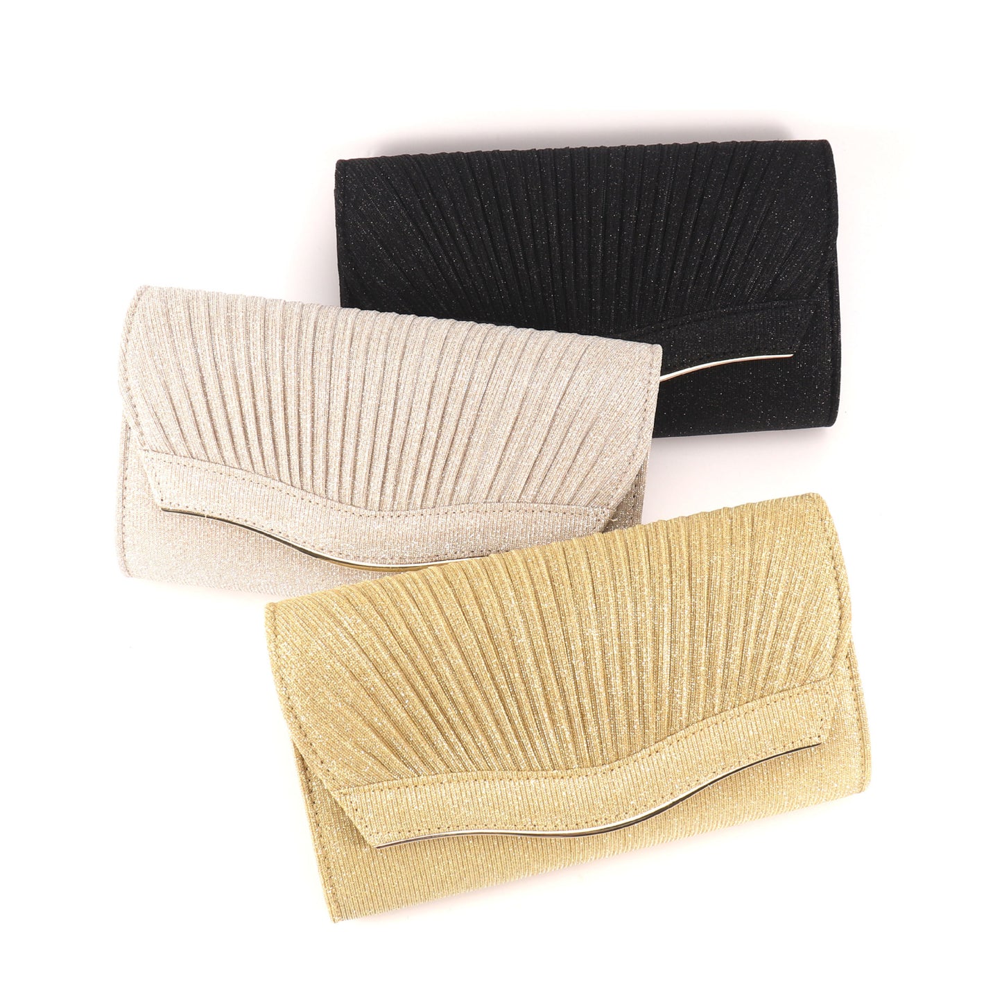 Elegant Evening Clutch with Flip Top Closure - Solid Color