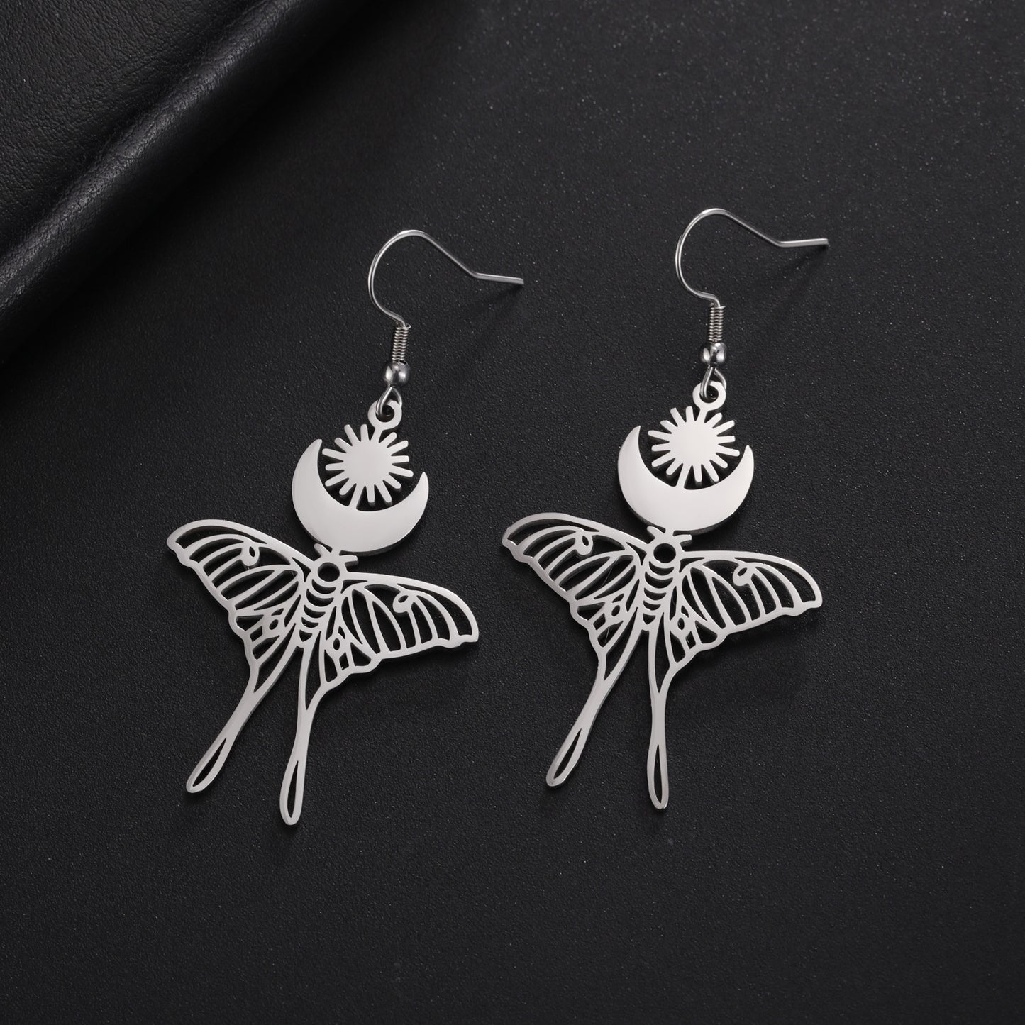 Moon Sun Butterfly Pendant Earrings For Women