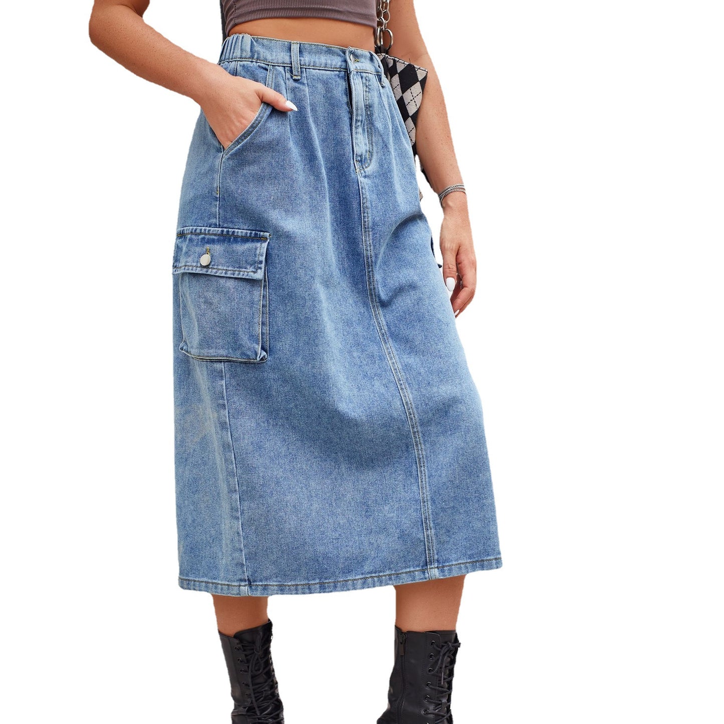 Versatile Denim Skirt for Work and Casual Wear