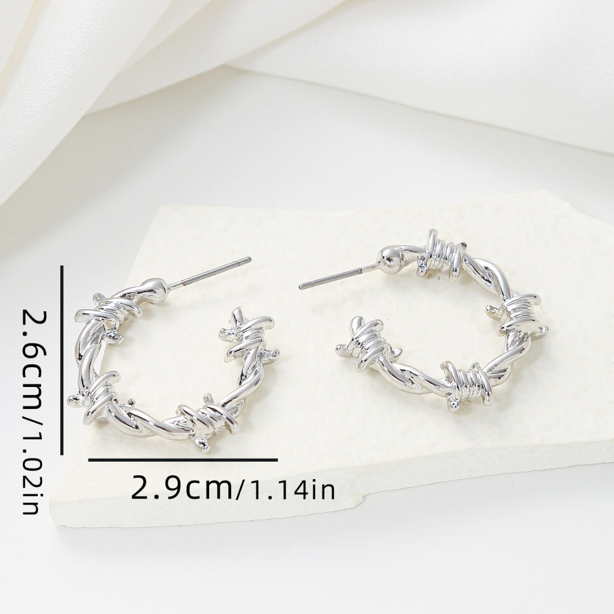 Hip Hop Thorn Winding Stud Earrings for Women