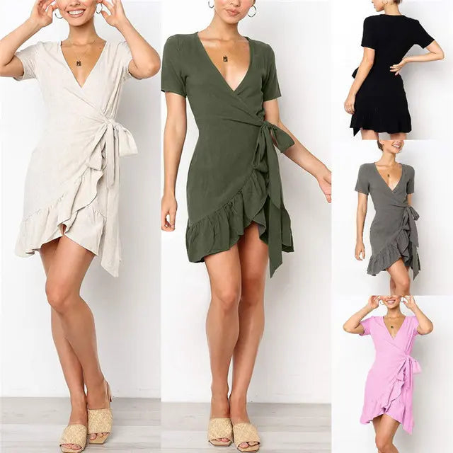 Chic and Trendy Women's Casual Short Maternity Dress | Solid Vibrant Colors