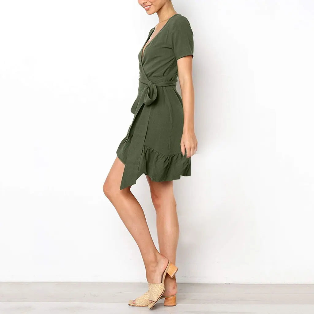 Chic and Trendy Women's Casual Short Maternity Dress | Solid Vibrant Colors