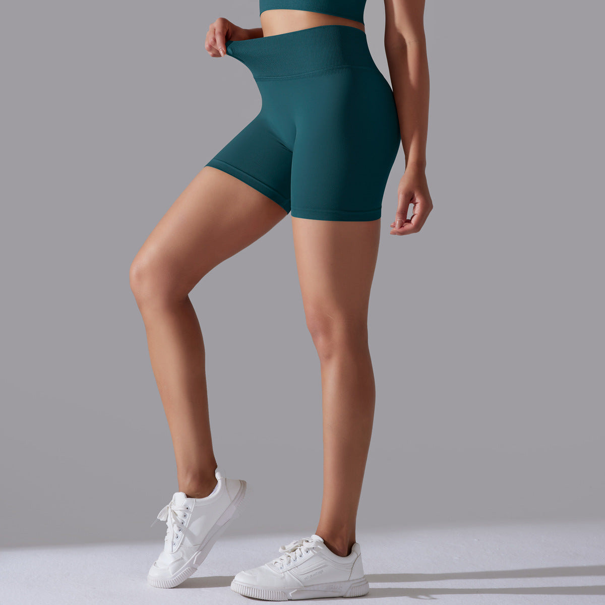 High-Elastic Skinny Yoga Shorts with Hip Raise