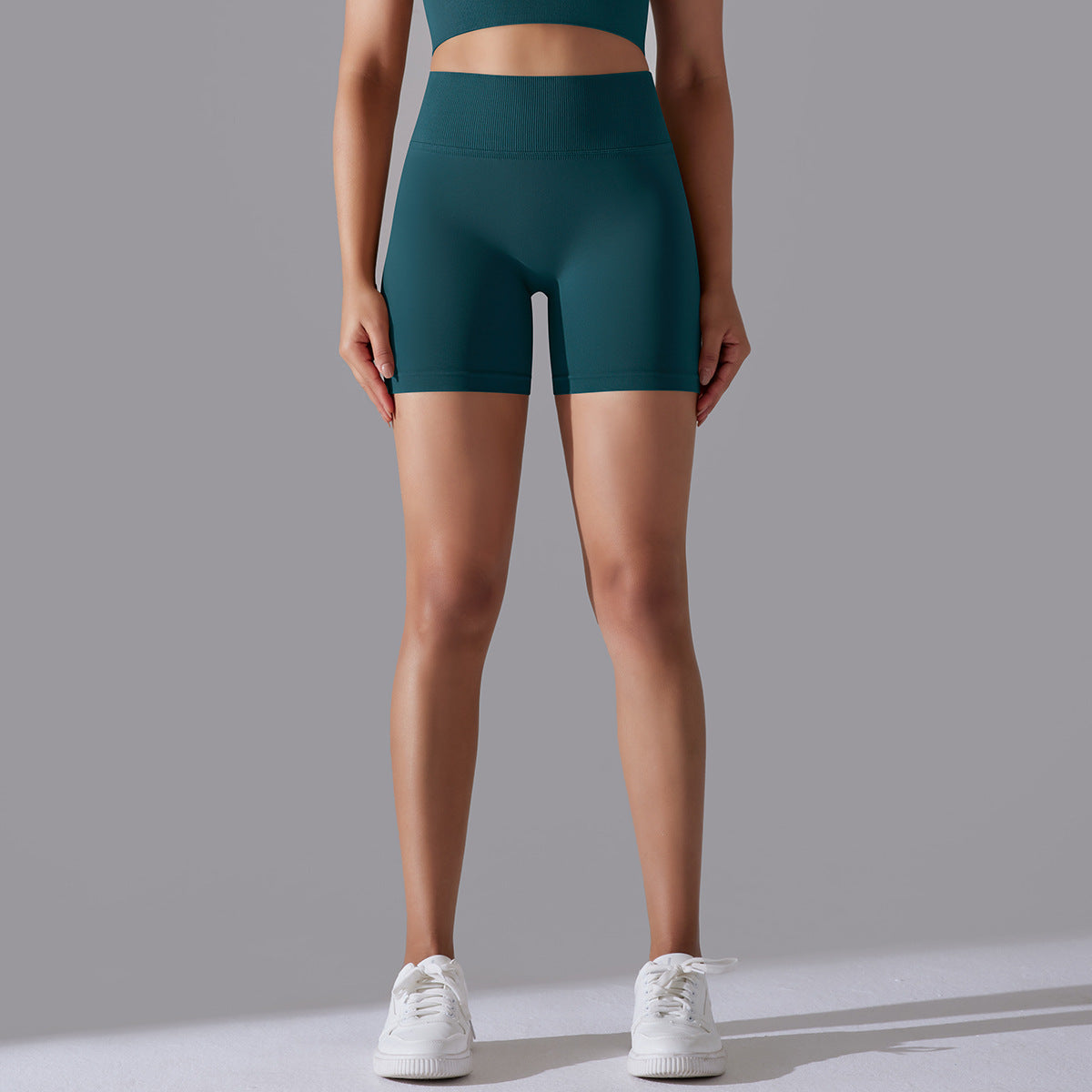 High-Elastic Skinny Yoga Shorts with Hip Raise