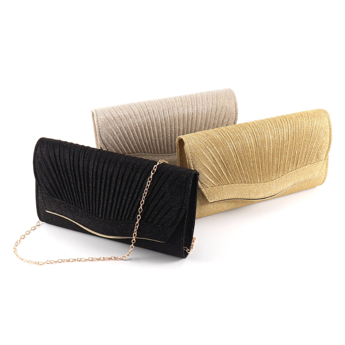 Elegant Evening Clutch with Flip Top Closure - Solid Color