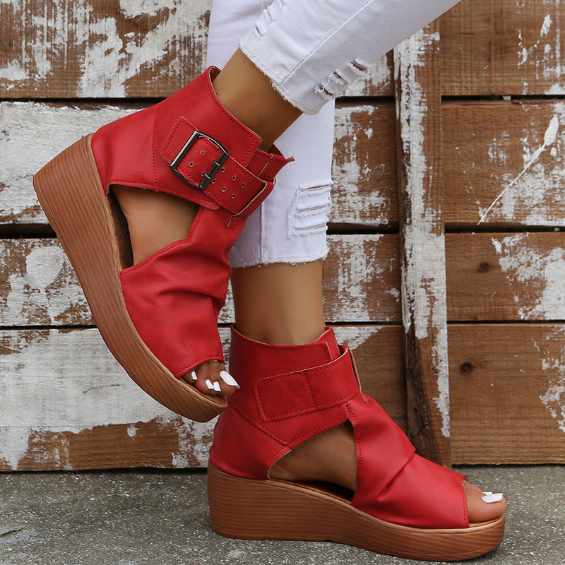 Women's Summer Fashion High-top Wedge Sandals