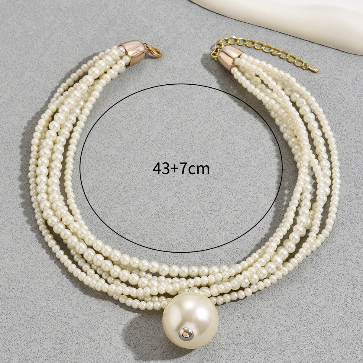 Fashion Multi-layer Necklace with Large Pearl Accent