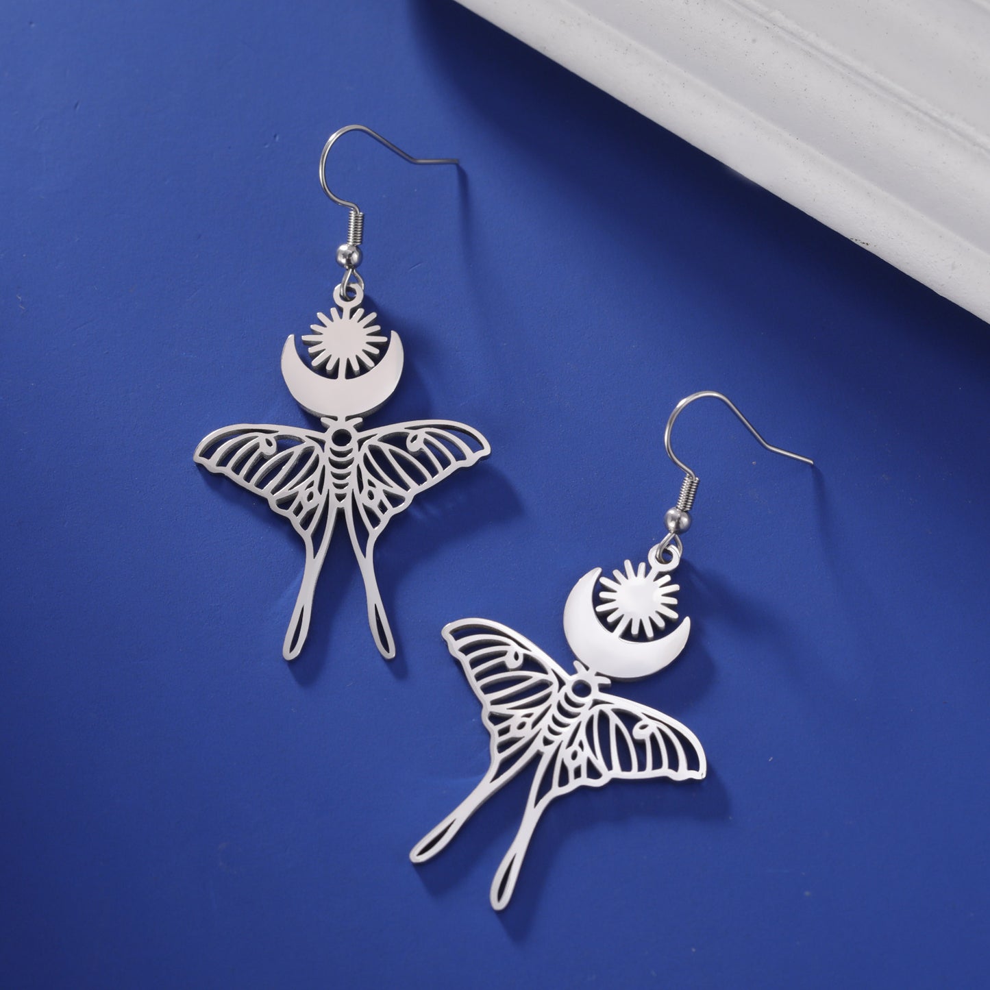 Moon Sun Butterfly Pendant Earrings For Women