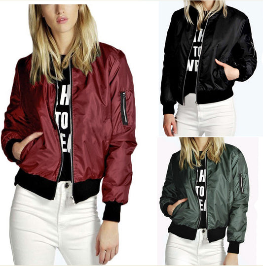 Women's Autumn and Winter Fashion Zipper Jacket Coat