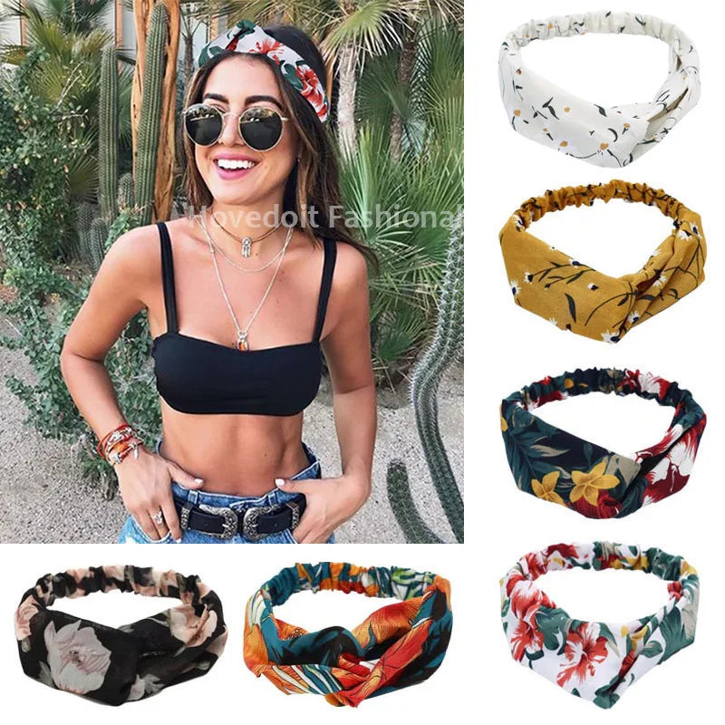 Fashion Women Girls Summer Bohemian Hair Bands Print Headbands | Hair Accessories