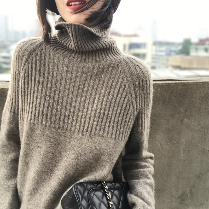 Turtleneck Sweater for Women | 100% Wool