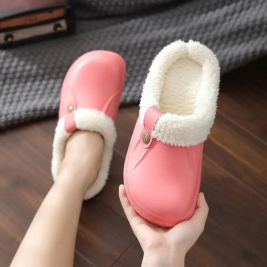 Fur Lined Waterproof Clogs Slippers